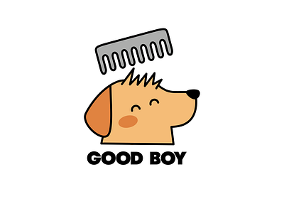 Good Boy branding design dog flat grooming logo minimal vector