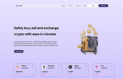 Crypto App Landing Page ui ux