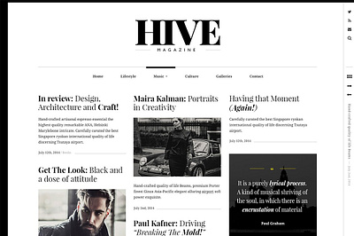 HIVE - A Magazine-Style WordPress Theme blog business theme theme design web design website wordpress wordpress theme