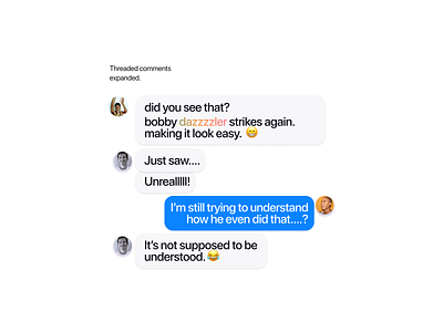 Threaded Comments app app design design layout ui uiux ux