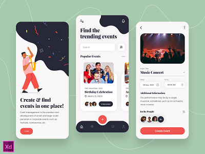 Event Management App UI app design app ui uidesign