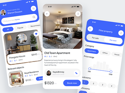 Rent New Home App apartment app building design flat ios mobile project real estate rent ui