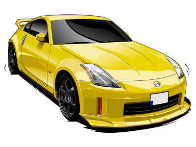 Nissan 350z app art design drawing graphic design illustration illustrator nissan vector vector illustration website