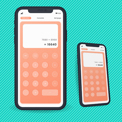 Day 4 of #DailyUI practice - Calculator app design minimal ui ux