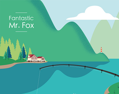 Fantastic Mr Fox detail nº1 forest illustration landscape vector