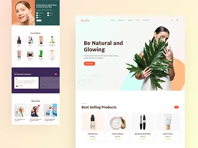 Beauty & Cosmetics landing pages exploration cosmetics design inspiration ecommerce landing page landingpage minimal minimalist trend typogaphy ui uidesign
