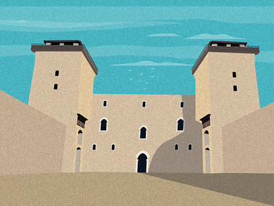 Fort flat illustration illustrator minimal vector