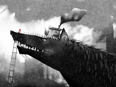 Little Red Riding Hood black girl hatching hill illustration little red white wolf wood