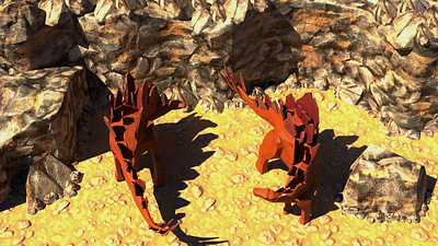 Dinosaur Life - 3D Illustration #4 3d 3d art blender children editorial game art illustration kids low poly render