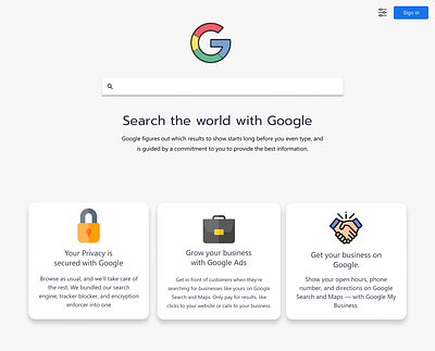 Google Concept design minimal web