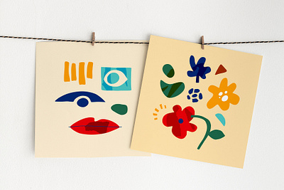 Modern eyes collection in trendy Mattise-inspired art style abstract abstract eyes abstraction background branding contemporary design elegant eye faces hand drawn illustration illustrator matisse modern torn paper vector