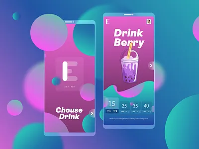 Drink App animation app mobile app ui ux web