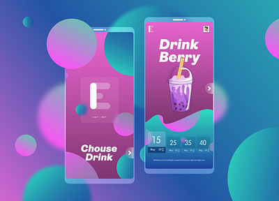 Drink App animation app mobile app ui ux web