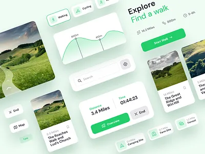 Explorer App - UI Elements adobe xd app design element idea mobile mockup typography ui ui ux design ux