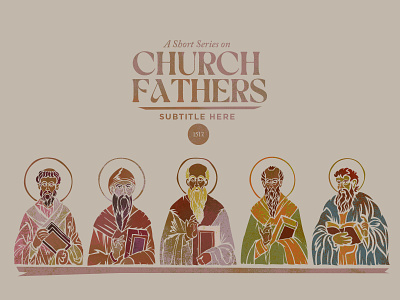 Church Fathers bible biblical christian church design faith fathers illustration minimal old text texture theology vector