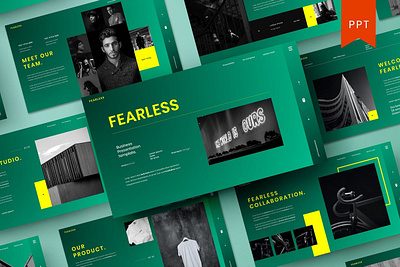 Fearless Multipurpose Template clean colorful company corporate google slides keynote modern multipurpose multipurpose template photography pitch deck portfolio powerpoint presentation studio template unique web design web development website