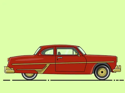 Classic car design flat illustration vector