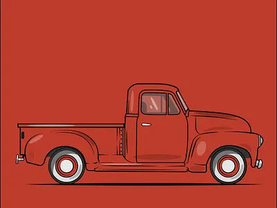 Classic car design flat illustration