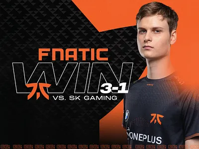 Fnatic Win Graphic esports fnatic layout orange social media