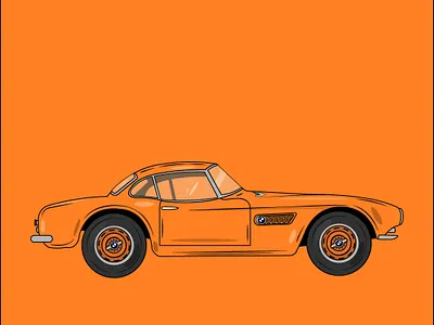 BMW Car design flat illustration