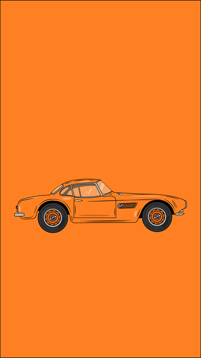 BMW Car design flat illustration