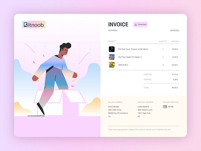 Daily UI 46: Invoice daily 100 challenge daily ui daily ui 046 dailyui dailyui 046 dailyuichallenge invoice invoice design invoices ui