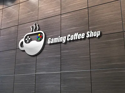 Gaming Coffee shop logo design illustration logo