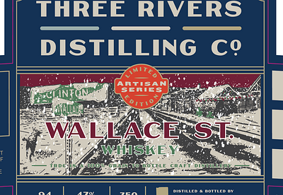 Wallace Street Whiskey artisan brand identity distillery dog fort wayne whiskey white