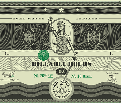Billable Hours beer brand identity brewery craft brew fort wayne illustration