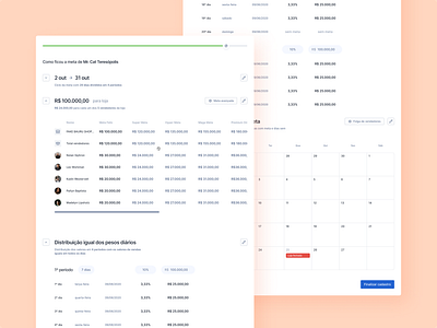 Sales Goals Registration design goals interface management sales ui ux