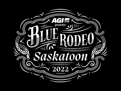 Blue Rodeo branding crest design illustration lettering logo typography