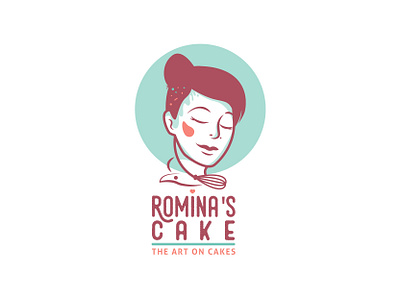 ROMINA'S CAKE cake cakes cakeshop character chef colors cook design illustration logo minimal vector