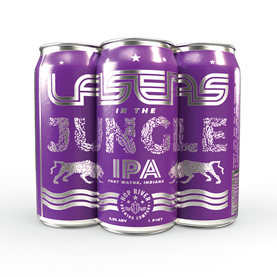 Lasers in the Jungle beer brand identity brewery craft brew fort wayne illustration ipa tiger