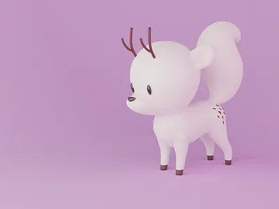 Hilda's Twig 3d animal blender character cute deer deer fox design fluffy fur hilda twig