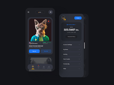Concept Design - NFT App Marketplace app crypto cryptoart cryptocurrency design fintech app nft nftart typography ui uidesign ux uxdesignmastery vector