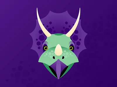 Triceratops adobe animal art character clean design dino dinosaur flat green horn horns illustration illustrator minimal pattern simple triceratops vector