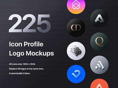 225 Icon Profile Logo Mockups - PSD branding facebook graphic design icon icon profile icon template instagram logo logo mockup logo profile mockup profile profile template psd social socialmedia template twitch twitter youtube