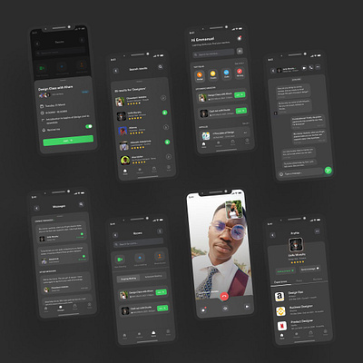 Mentrix multiple screen dark app app design design mobile ui ui ui design uidesign uidesign uxdesign uiux figma uiux