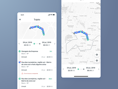 Vehicle Tracking App design interface tracking ui ux