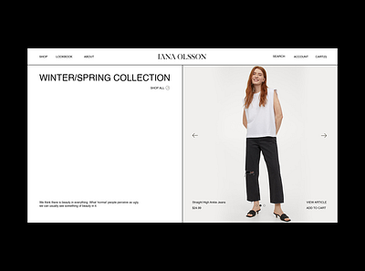 IANA OSSLON ECOMMERCE art direction behance creative eshop fashion graphics ui uiux webdesign website