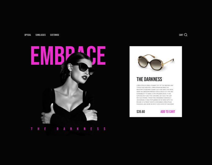 Sunglass Website Concept design dribble dribbleartist ecommerce fashion landingpage ui web website
