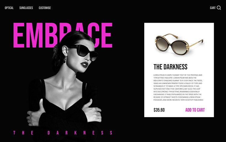 Sunglass Website Concept by Devendra Bele on Dribbble