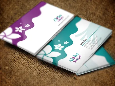 Aloha mops cleaning business card blue business business card clean corporate creative identity logo modern simple