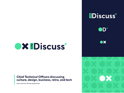 CTOs Discuss X blue branding business circle culture design green legible logo logo design minimal responsive logo retro tech ui ux x