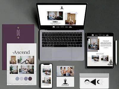 Ascend Yoga Studio Web Design coaches elegant feminine service provider ui design web design