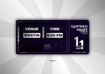 Concept ticket design for Qawwali Night! branding clean elegant design graphicdesign ticket