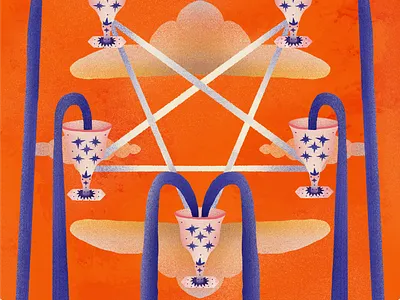 Five Of Cups design art illustration illustration design illustration digital procreate tarot tarot card