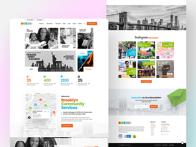 Brooklyn Community Services, Community & Non-Profit Landing Page 2d branding charity design donation event event app flat landing landing page minimal non profit typography ui ux web web design website woocommerce theme wordpress theme