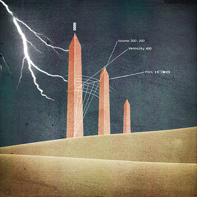 #collageretreat 136. 03/24/2021. architecture collage collage art collage retreat digital collage digital illustration distorted type dunes illustration obelisk sbh scanner type surreal textured the shop weird