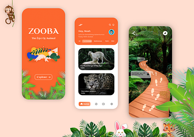 ZOOBA | zoo guider adventure animal animalfinder app design guider interface layout navigator ui uiuxdesgin ux zoo zooapp